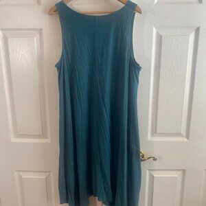 Ryllace Swing fit flare stretchy Lined tank Asymmetrical tunic dress    size 1X